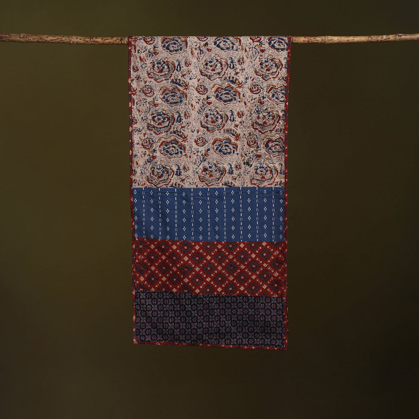 Hand-stitched cotton patchwork stole 16 - handcrafted