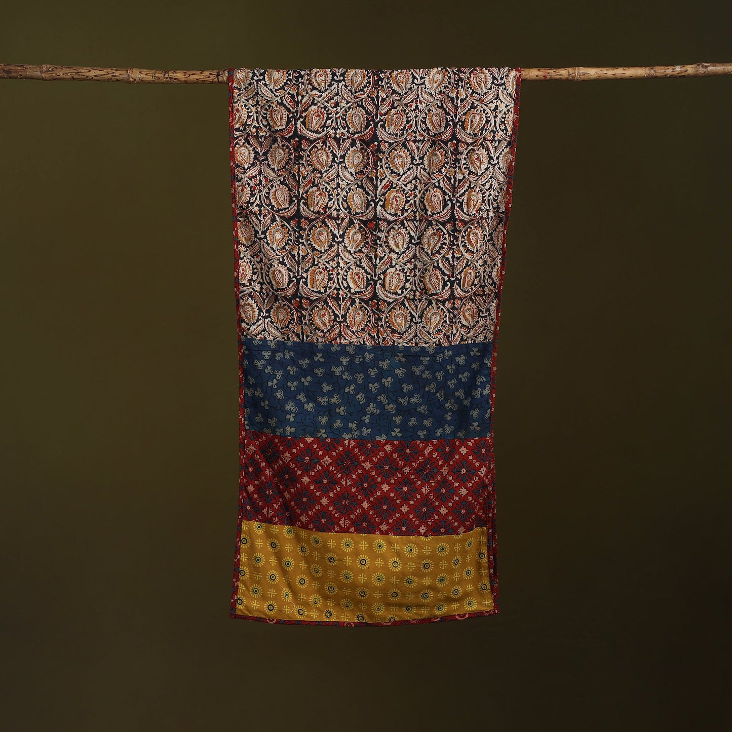 Hand-stitched cotton patchwork stole 17 - handcrafted