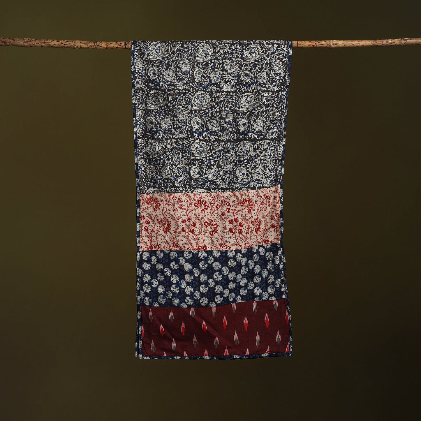 Hand-stitched cotton patchwork stole 18 - handcrafted