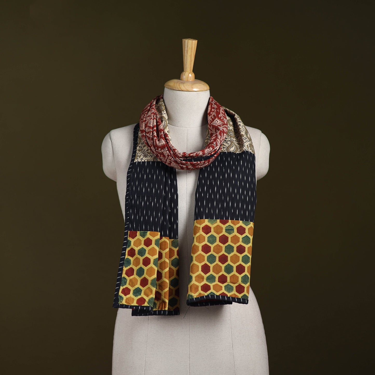 Hand-stitched cotton patchwork stole 19 - handcrafted