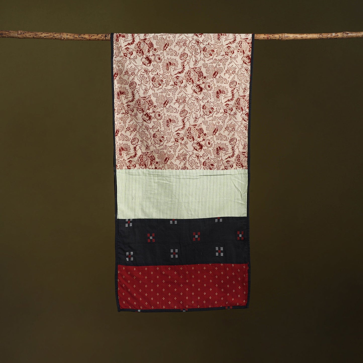 Hand-stitched cotton patchwork stole 20 - handcrafted