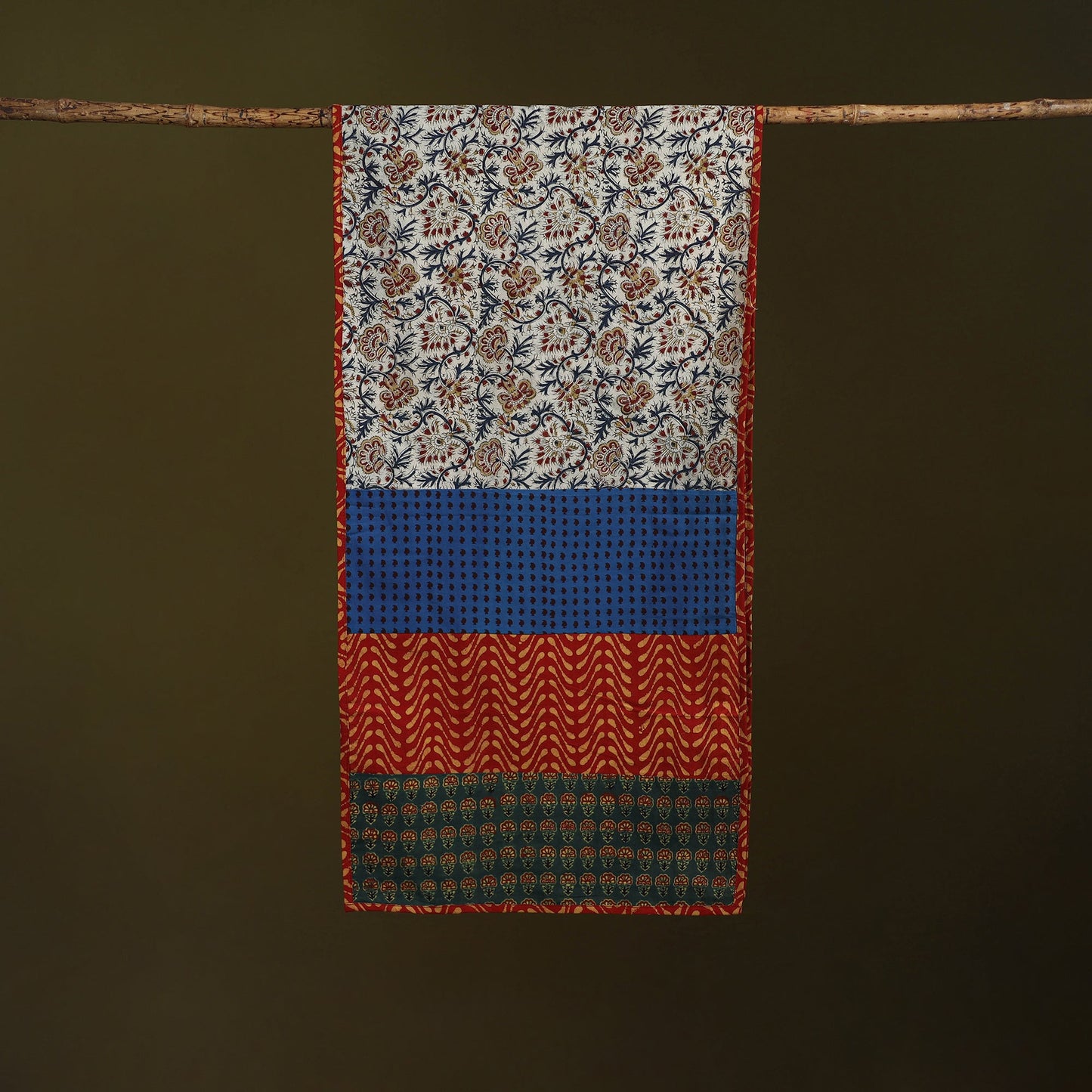 Hand-stitched cotton patchwork stole 22 - handcrafted