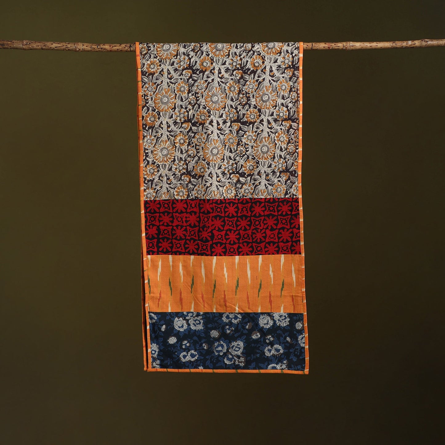 Hand-stitched cotton patchwork stole 23 - handcrafted