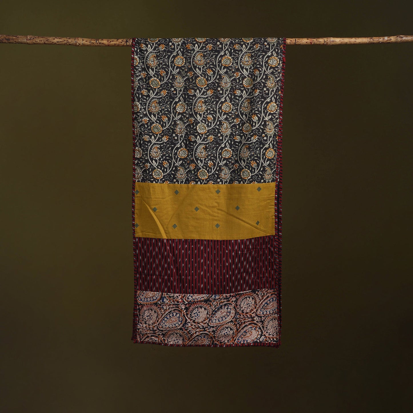 Hand-stitched cotton patchwork stole 25 - handcrafted