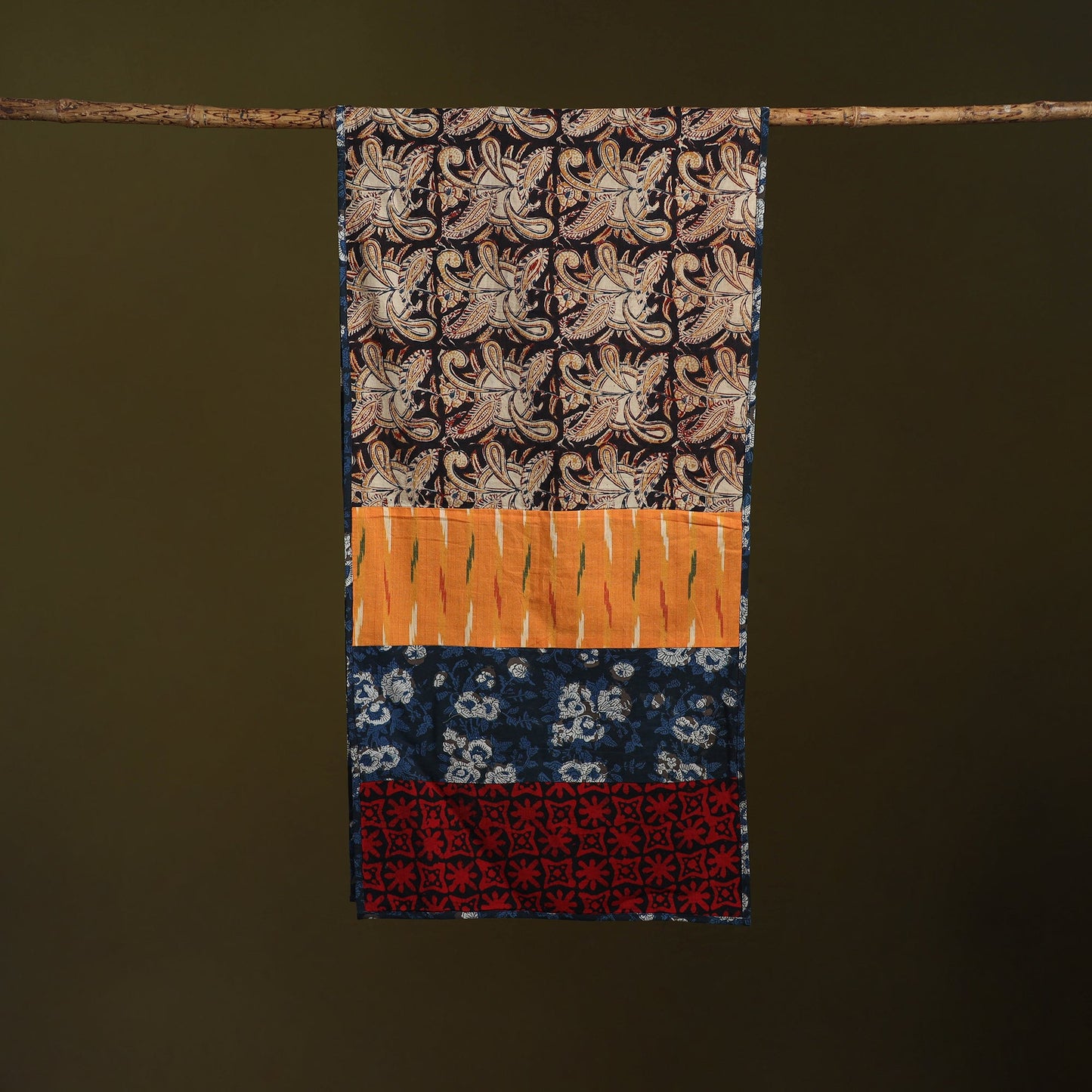 Hand-stitched cotton patchwork stole 28 - handcrafted