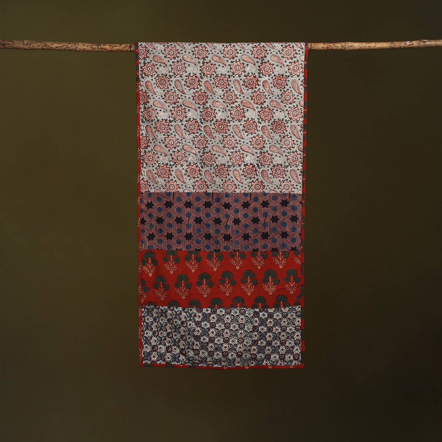 Hand-stitched cotton patchwork stole 32 - handcrafted