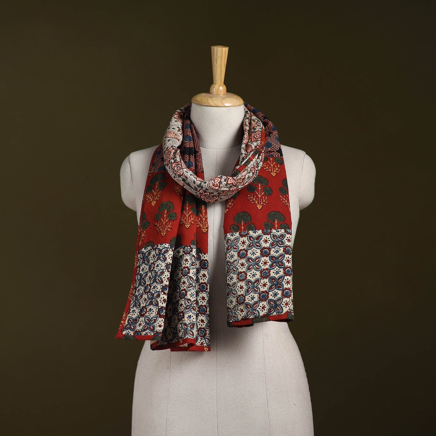 Hand-stitched cotton patchwork stole 32 - handcrafted