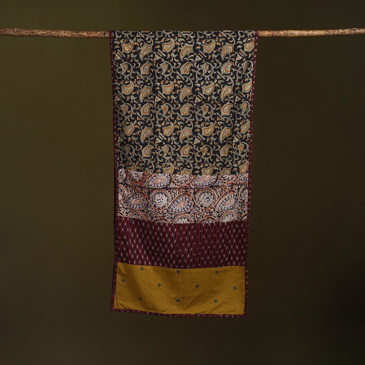 Hand-stitched cotton patchwork stole 34 - handcrafted