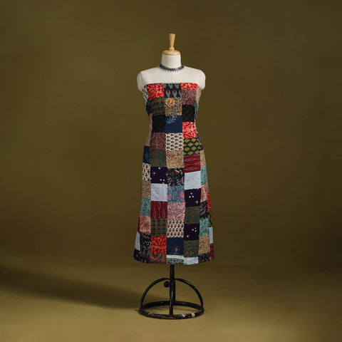 Hand-stitched mosaic cotton unstitched kurta material