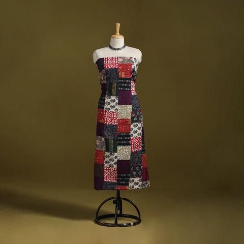 Hand-stitched mosaic cotton unstitched kurta material