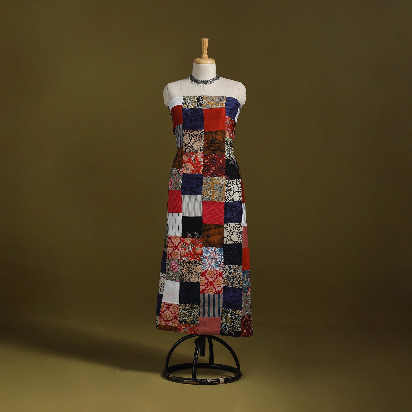 Hand-stitched mosaic cotton unstitched kurta material