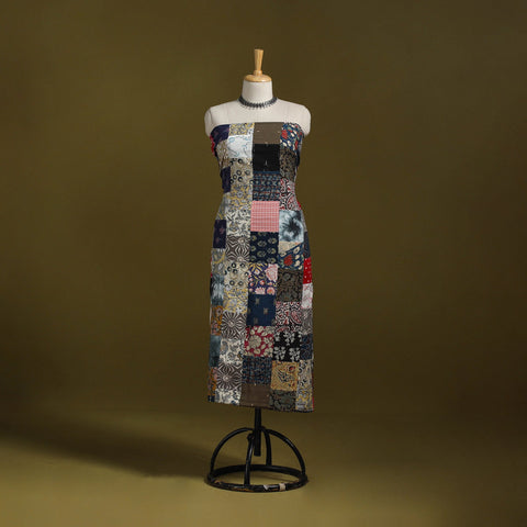Hand-stitched mosaic cotton unstitched kurta material