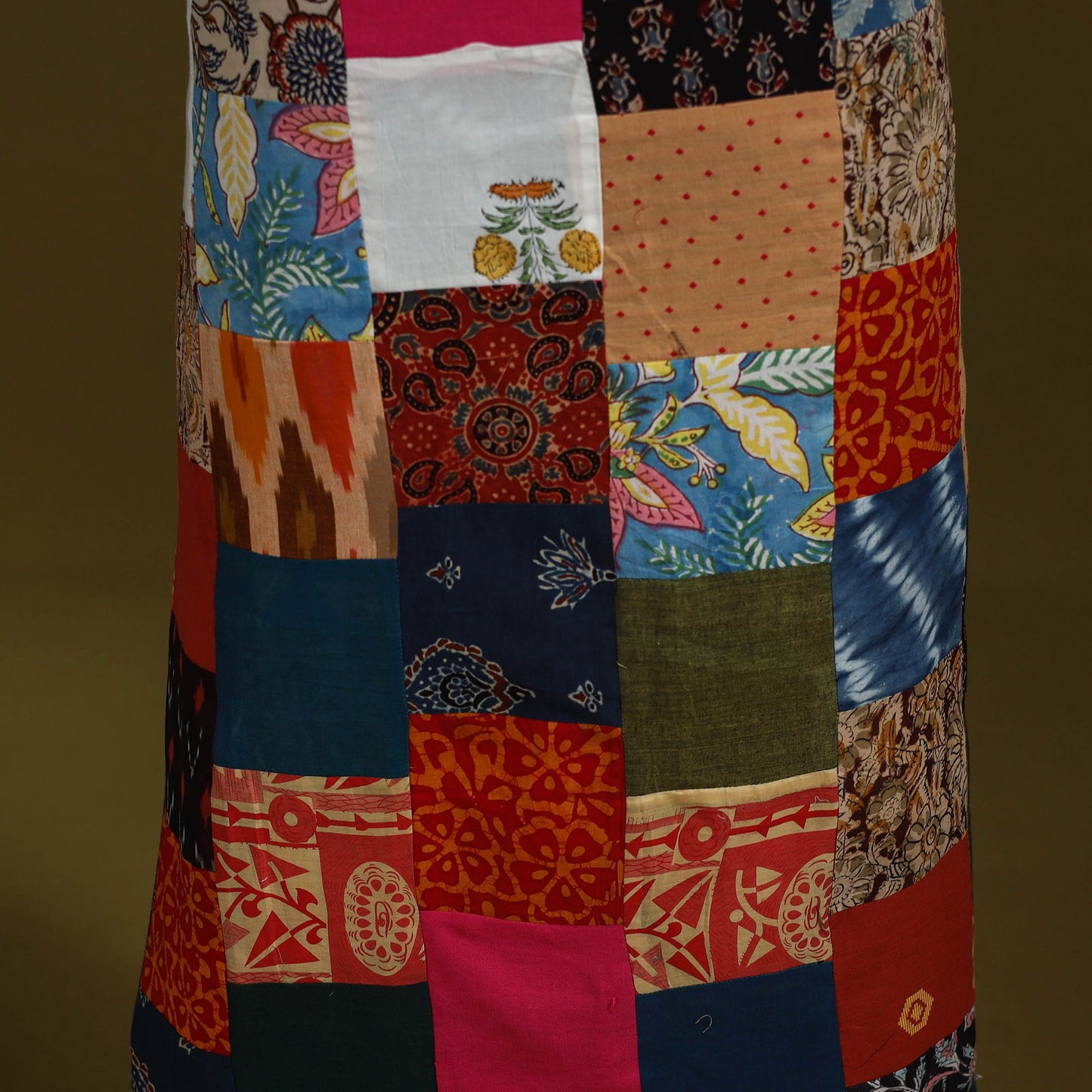 Hand-stitched mosaic cotton unstitched kurta material