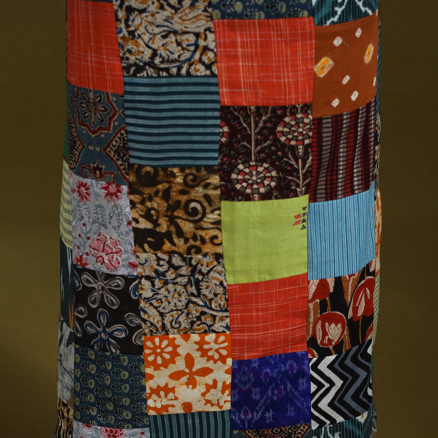 Hand-stitched mosaic cotton unstitched kurta material