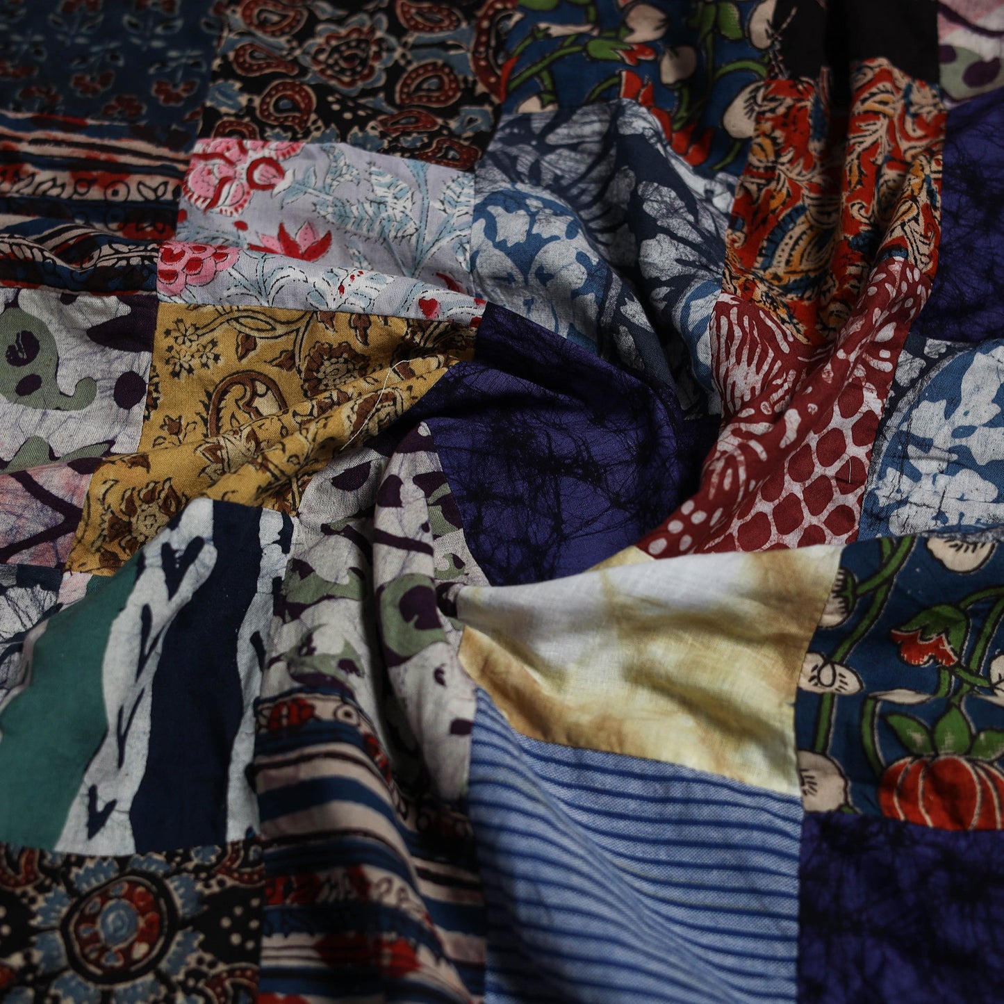 Hand-stitched mosaic cotton unstitched kurta material