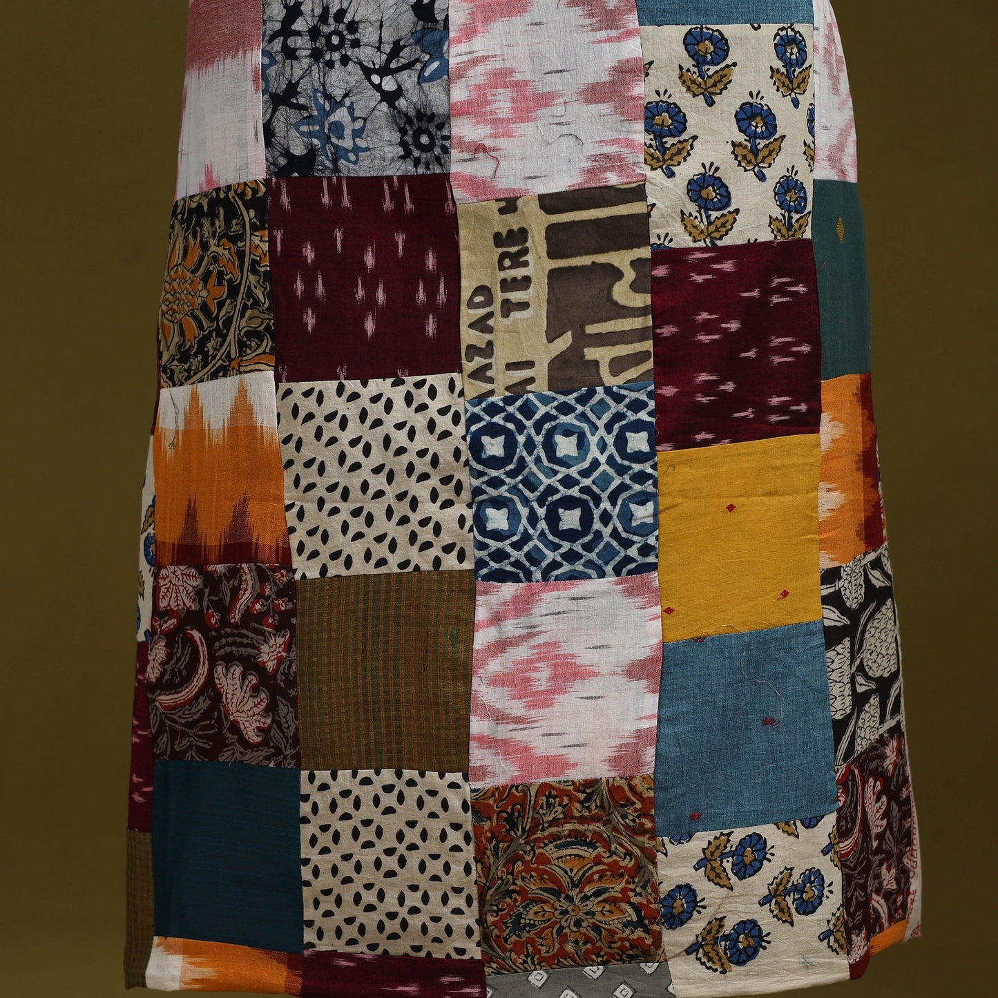 Hand-stitched mosaic cotton unstitched kurta material