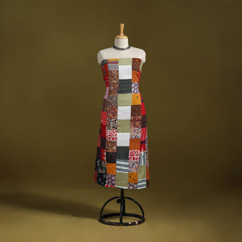 Hand-stitched mosaic cotton unstitched kurta material