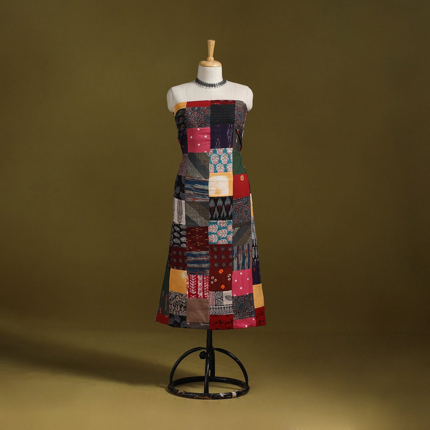 Hand-stitched mosaic cotton unstitched kurta material