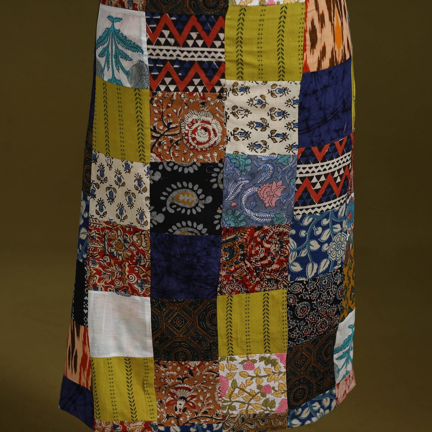 Hand-stitched mosaic cotton unstitched kurta material