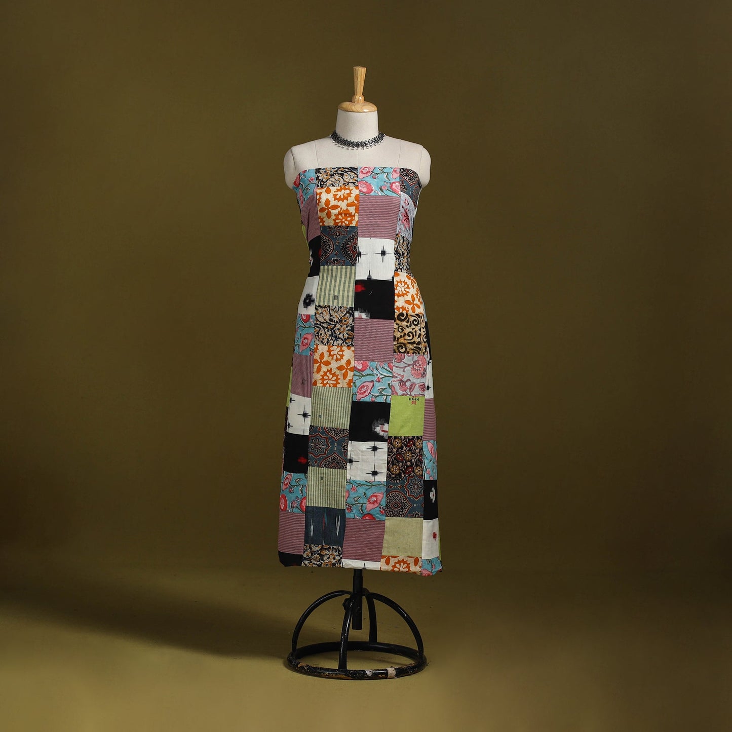 Hand-stitched mosaic cotton unstitched kurta material