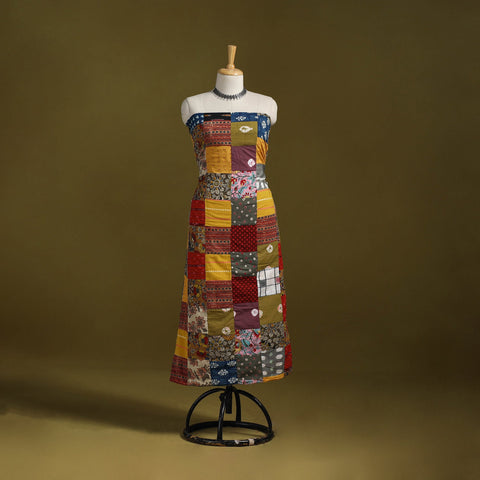 Hand-stitched mosaic cotton unstitched kurta material
