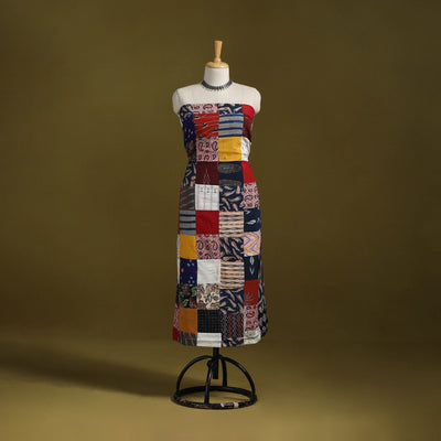 Hand-stitched mosaic cotton unstitched kurta material