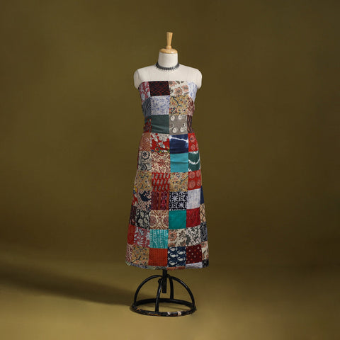 Hand-stitched mosaic cotton unstitched kurta material
