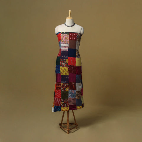 Hand-stitched mosaic cotton unstitched kurta material (3m)