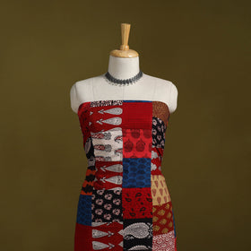 Hand-stitched mosaic cotton unstitched kurta material (3m)