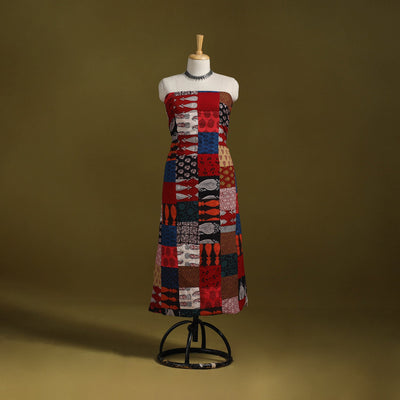 Hand-stitched mosaic cotton unstitched kurta material (3m)