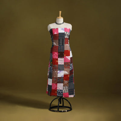 Hand-stitched mosaic cotton unstitched kurta material (3m)