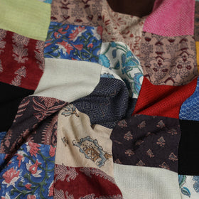 Hand-stitched mosaic woolen unstitched kurta material