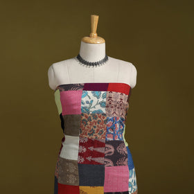 Hand-stitched mosaic woolen unstitched kurta material