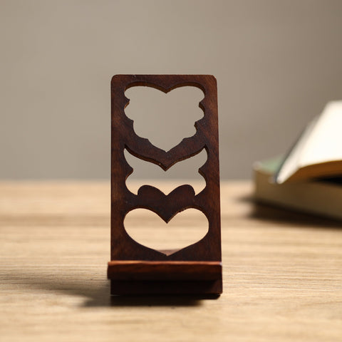  Handcarved Sheesham Wood Mobile Stand 02 