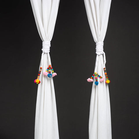 Handcrafted bead work curtain tie backs (set of 2) 04
