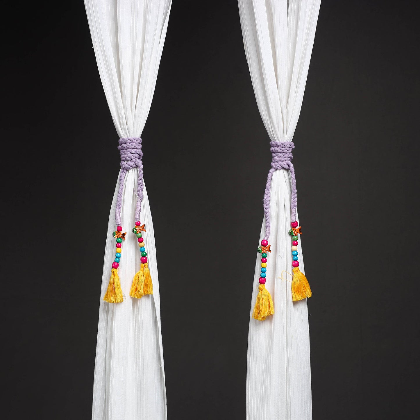 Handcrafted bead work curtain tie backs (set of 2) 14