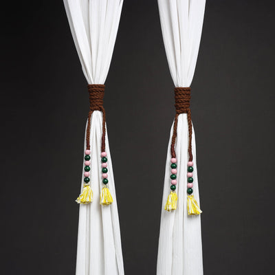 Handcrafted bead work curtain tie backs (set of 2) 22
