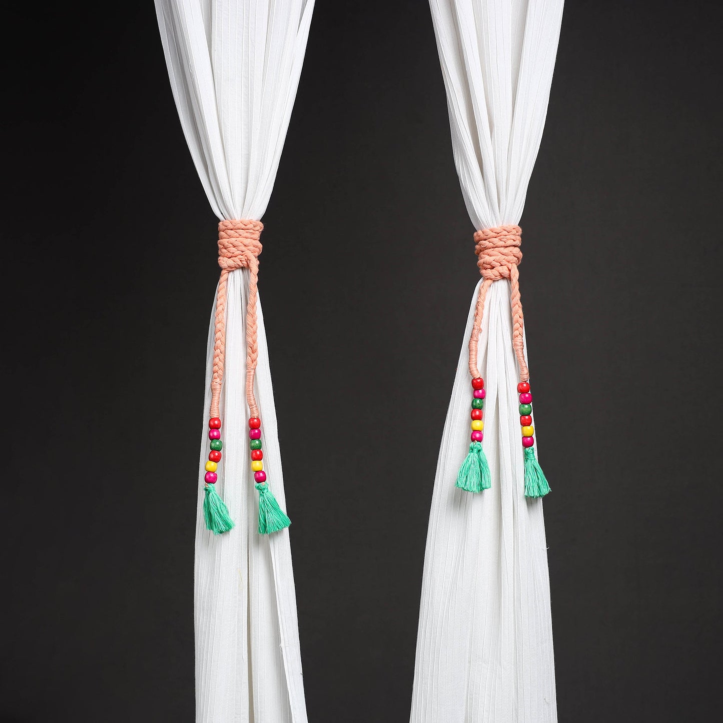 Handcrafted bead work curtain tie backs (set of 2) 23