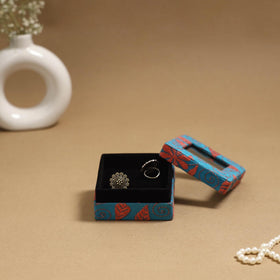 Handcrafted printed fabric ring/earring box 43