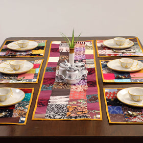 Handcrafted cotton fusion table runner set (set of 7) 35