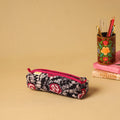 Handcrafted cotton quilted pencil pouch 11