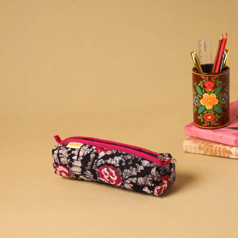 Handcrafted cotton quilted pencil pouch 11