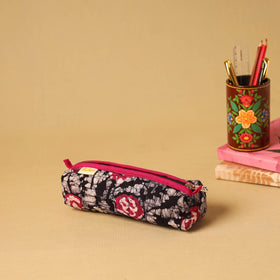 Handcrafted cotton quilted pencil pouch 11