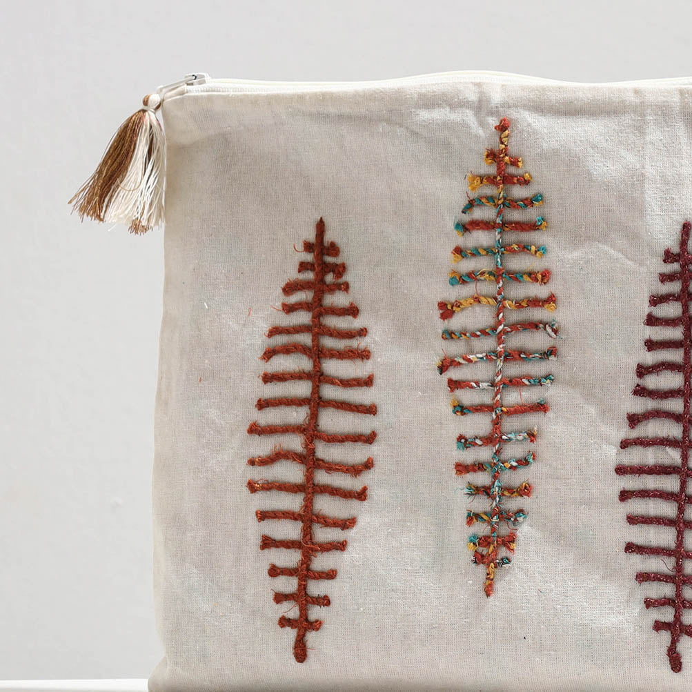  Handcrafted Cotton Recycled Leaf Design Tablet Pouch 