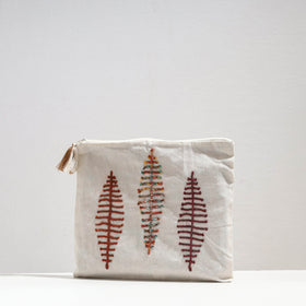  Handcrafted Cotton Recycled Leaf Design Tablet Pouch 