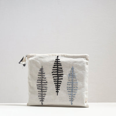  Handcrafted Cotton Recycled Leaf Design Tablet Pouch 