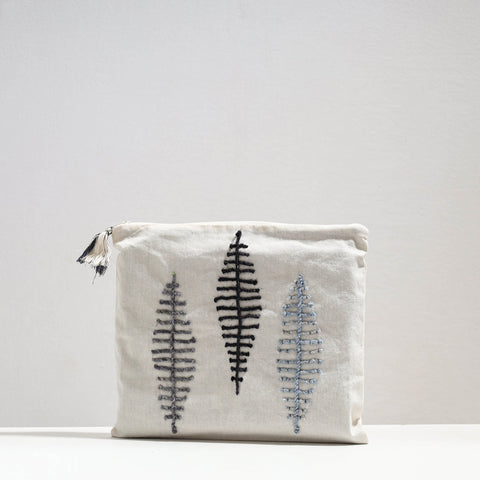  Handcrafted Cotton Recycled Leaf Design Tablet Pouch 