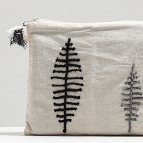  Handcrafted Cotton Recycled Leaf Design Tablet Pouch 
