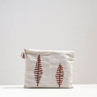  Handcrafted Cotton Recycled Leaf Design Tablet Pouch 