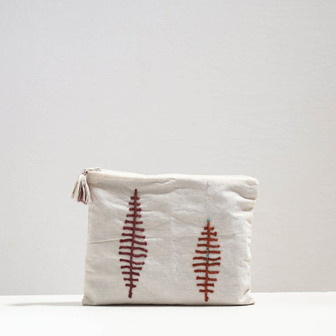  Handcrafted Cotton Recycled Leaf Design Tablet Pouch 